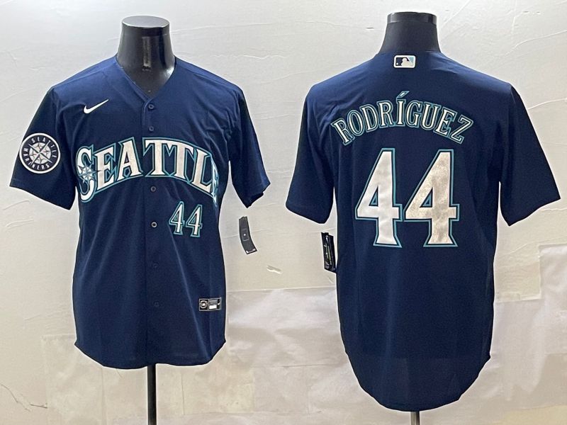 Men Seattle Mariners 44 Rodriguez Drak Blue Game 2025 Nike MLB Jersey style 3